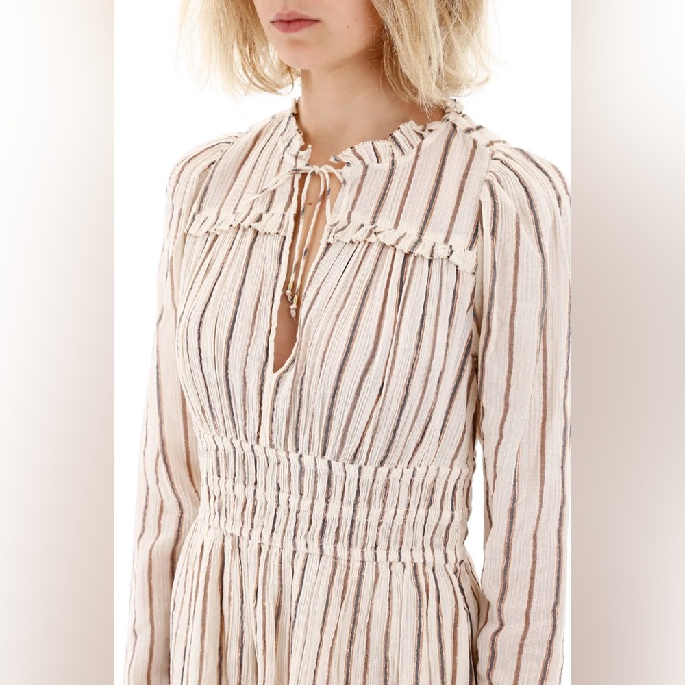 EUC Ulla Johnson Cream Striped Rosalind Mini Dress - Picture 4 of 17